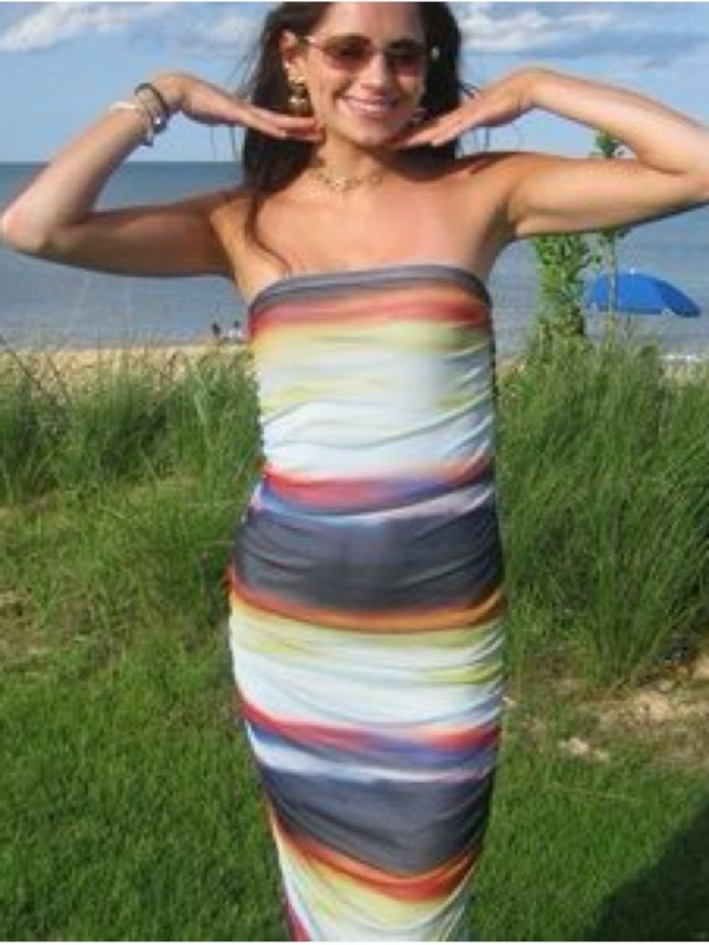 Strapless Multicolor bandage Dress